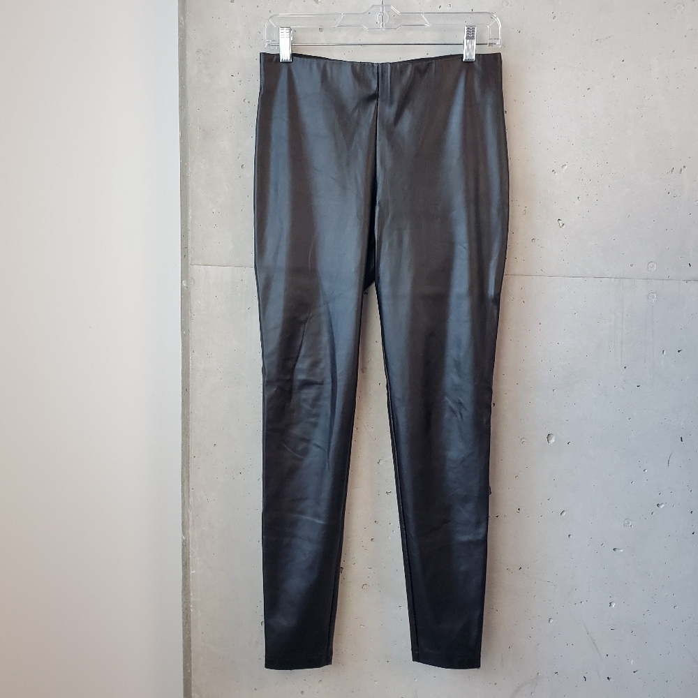 GUESS black faux leather pants size small